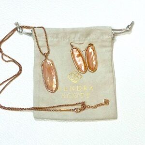 Kendra Scott Layden Necklace and Earrings in Peach Illusion